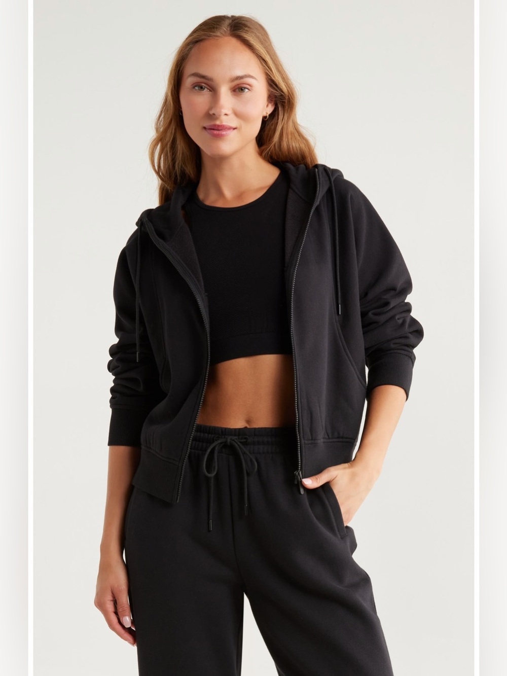Zella Ultracozy Fleece Full Zip Hoodie Black Size M NWOT